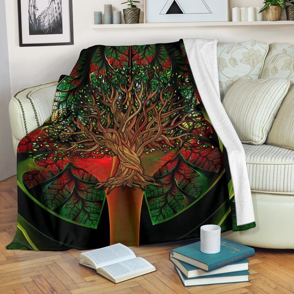 For Plant Loversgraphic Art Tree Of Life Fleece Blanket