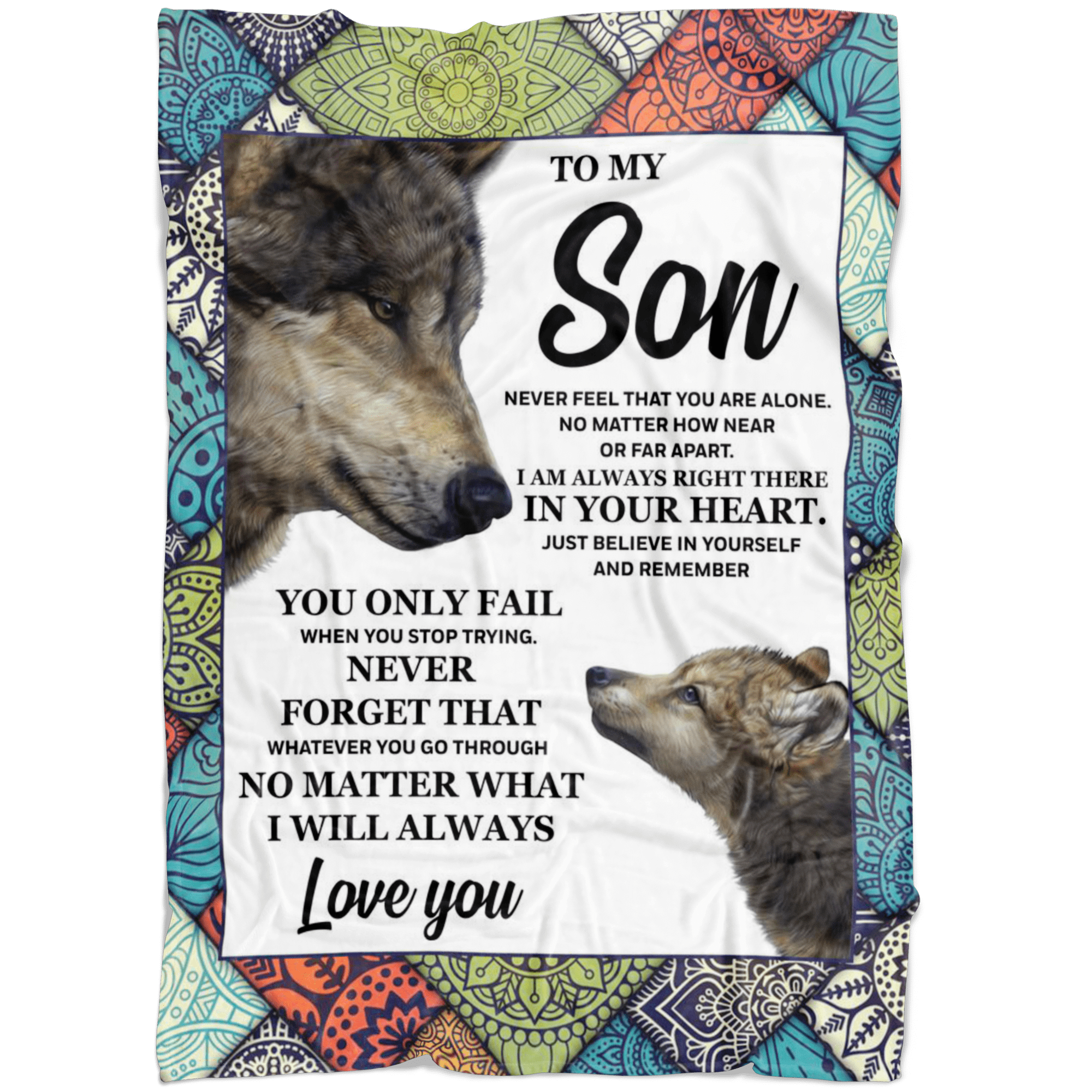 For Son I’m Always Right There In Your Heart Printed Fleece Blanket
