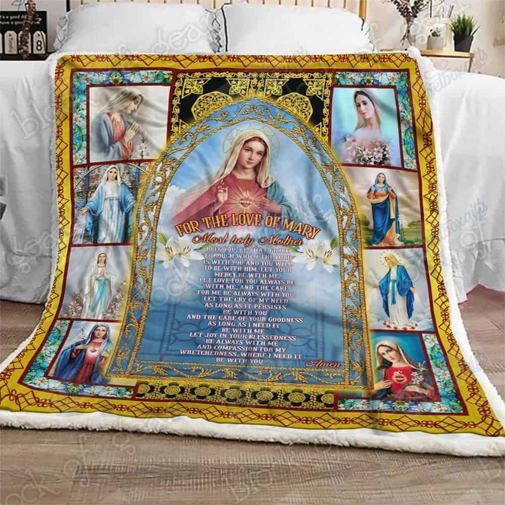 For The Love Of Mother Mary Fleece Blanket