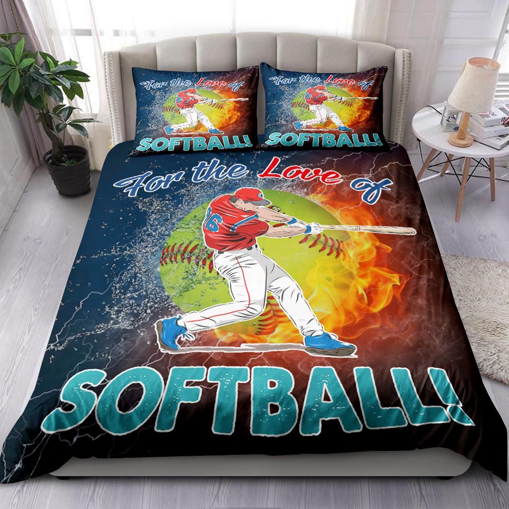 For The Love Of Softball Bedding Set