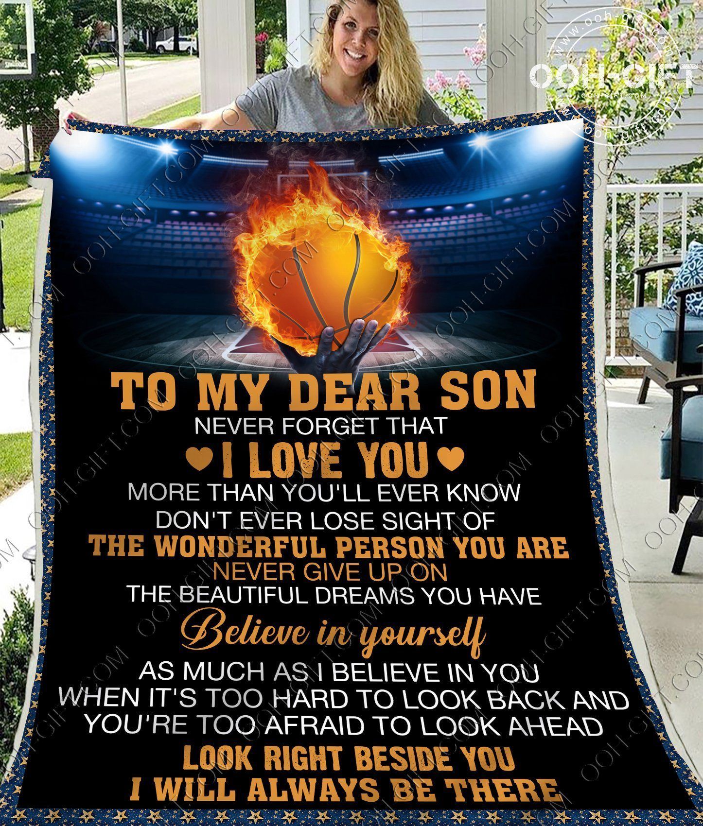 For Your Basketball Son Sherpa Fleece Blanket