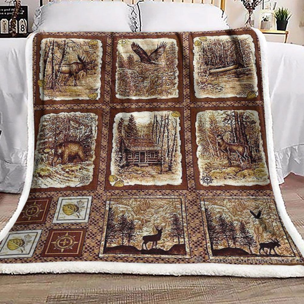 Forest Animal Sherpa Fleece Blanket