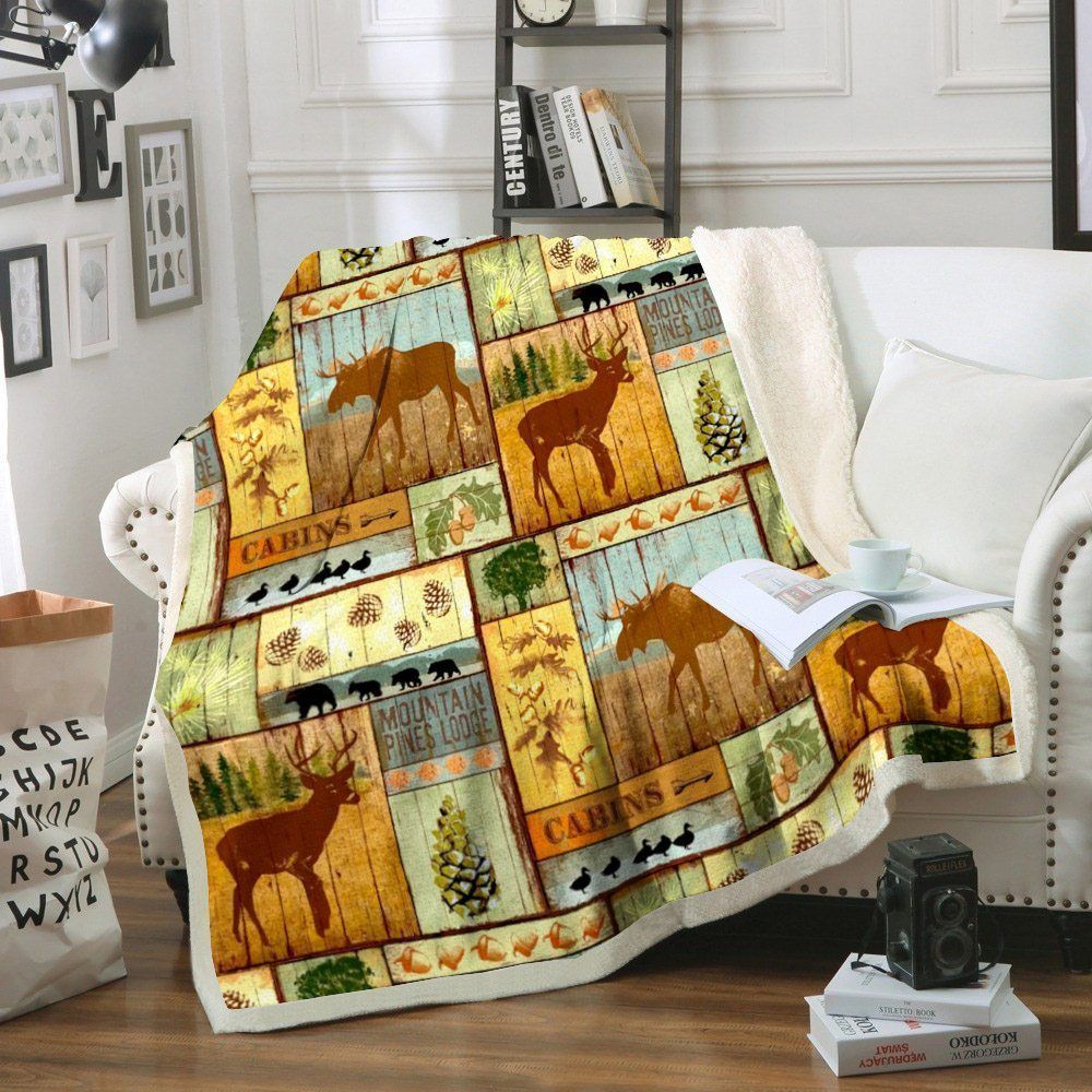 Forest Animal Sherpa Fleece Blanket