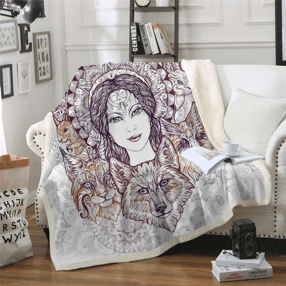 Forest Animals Sherpa Fleece Blanket