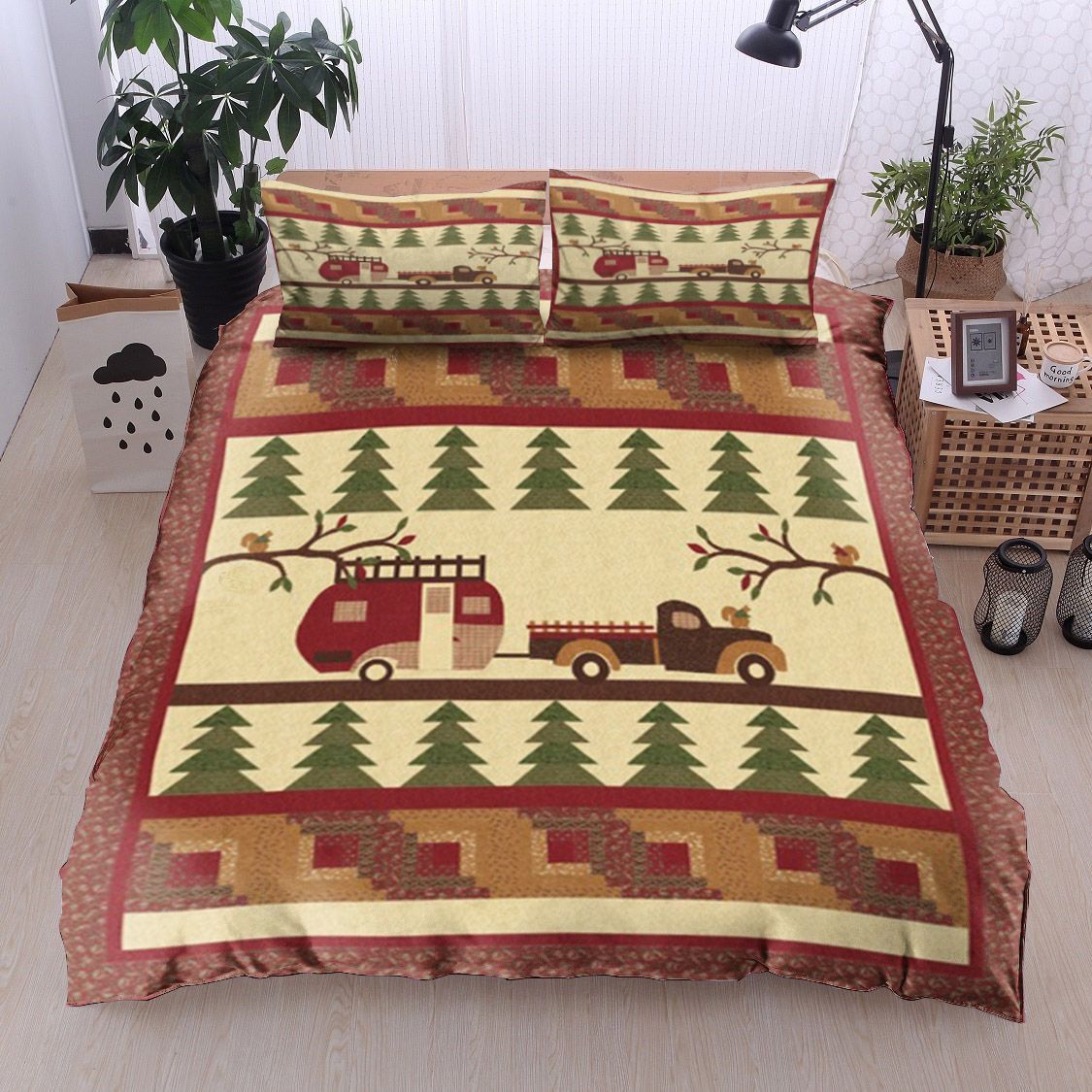 Forestry Road Camping Christmas Bedding Set