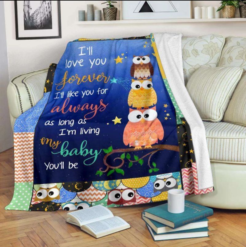 Forever Love Owl Sherpa Fleece Blanket