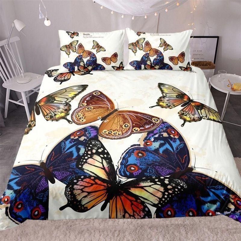 Four Kinds Of Butterflies Printed Bedding Set