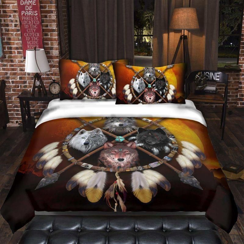 Four Wolves Warrior Printed Bedding Set