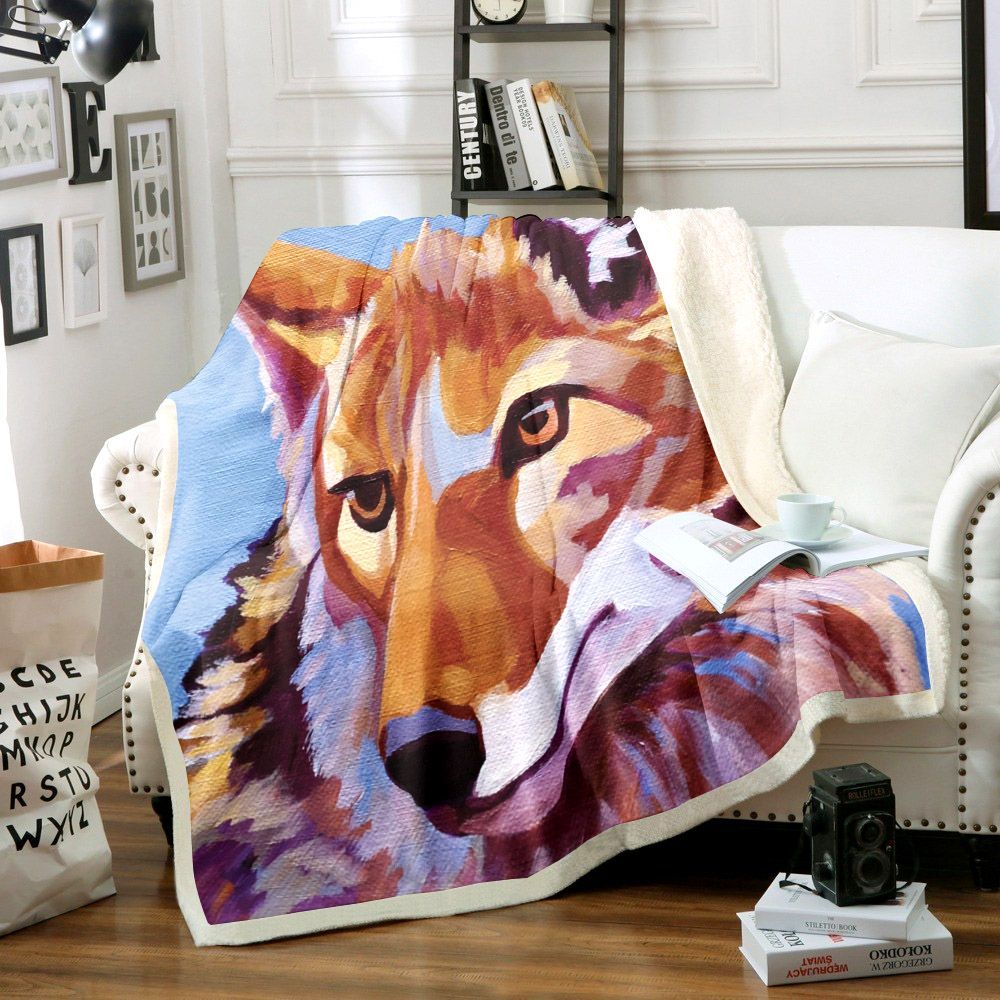 Fox Sherpa Fleece Blanket