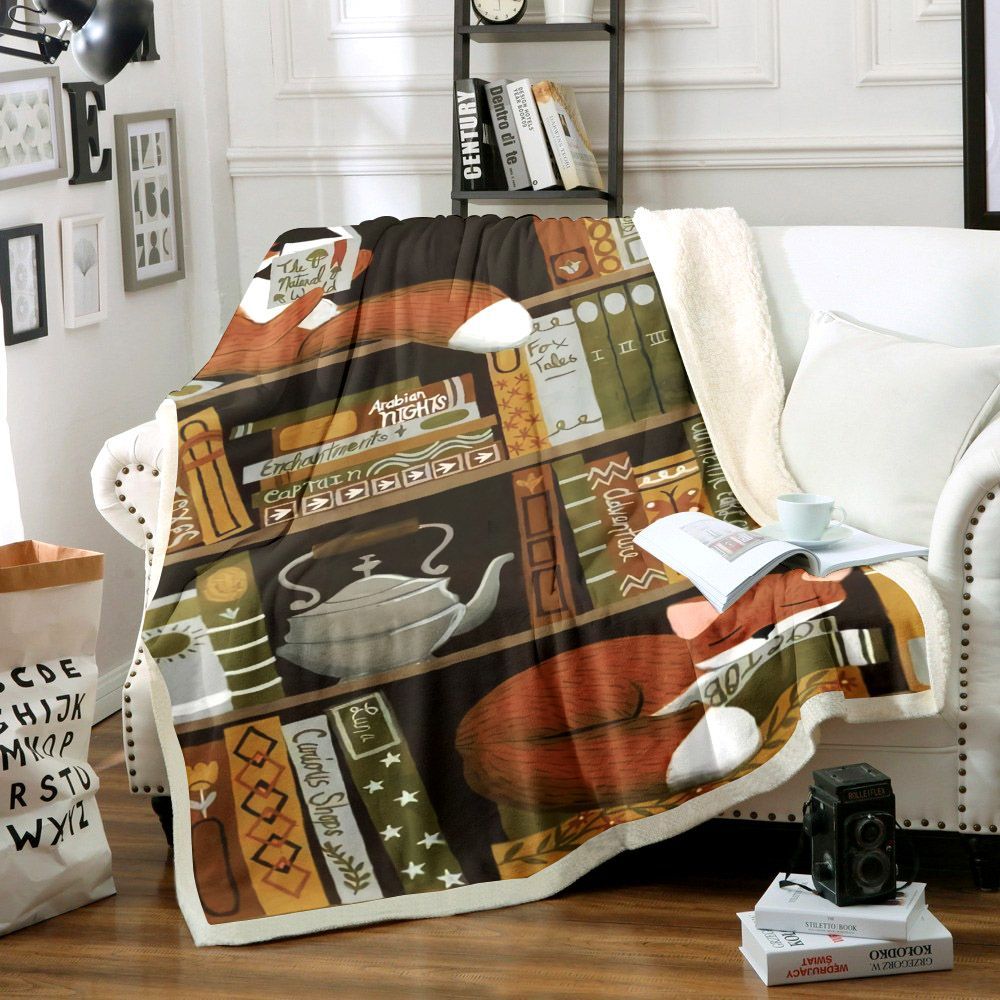 Fox And Box Sherpa Fleece Blanket