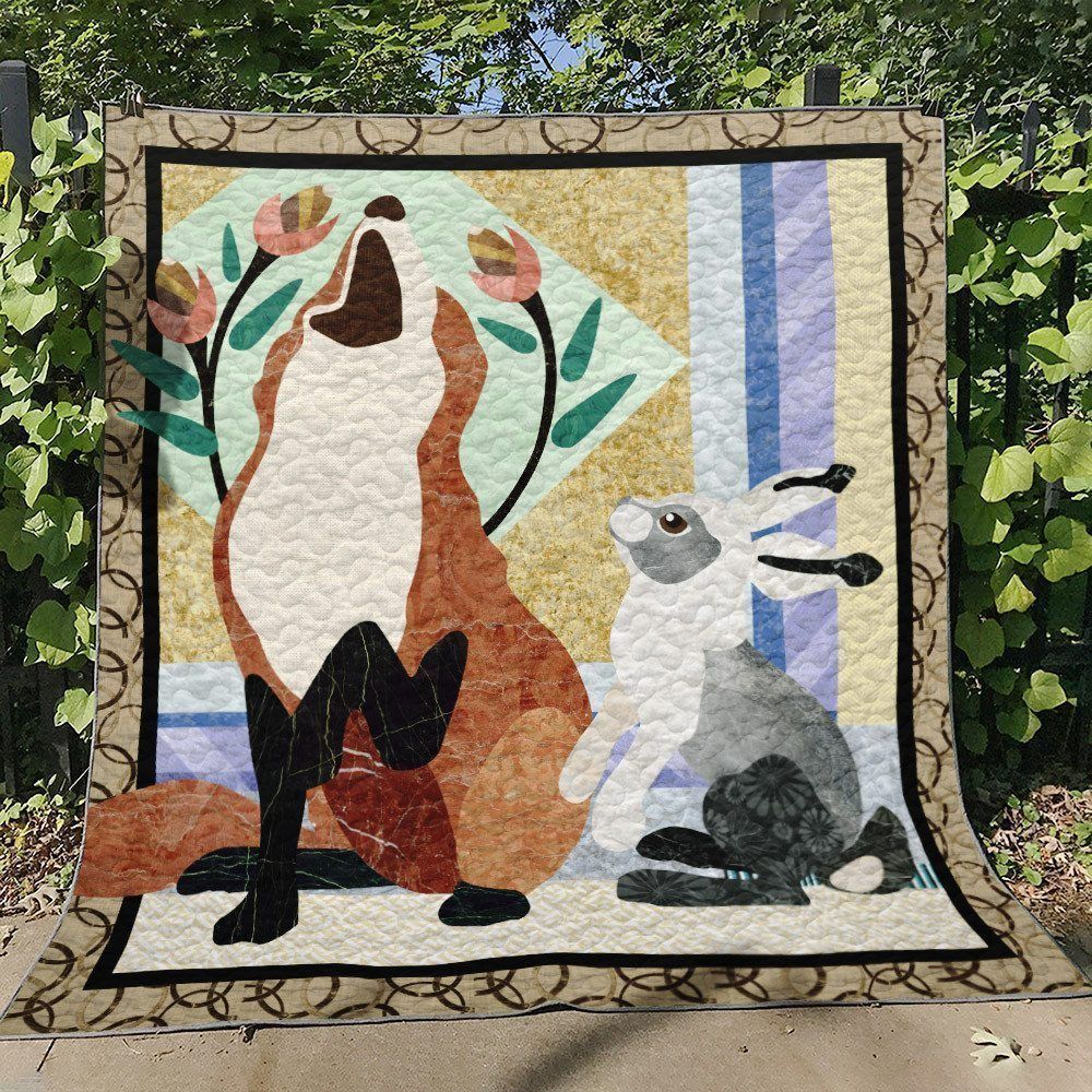 Fox And Bunny HT010707 Quilt Blanket