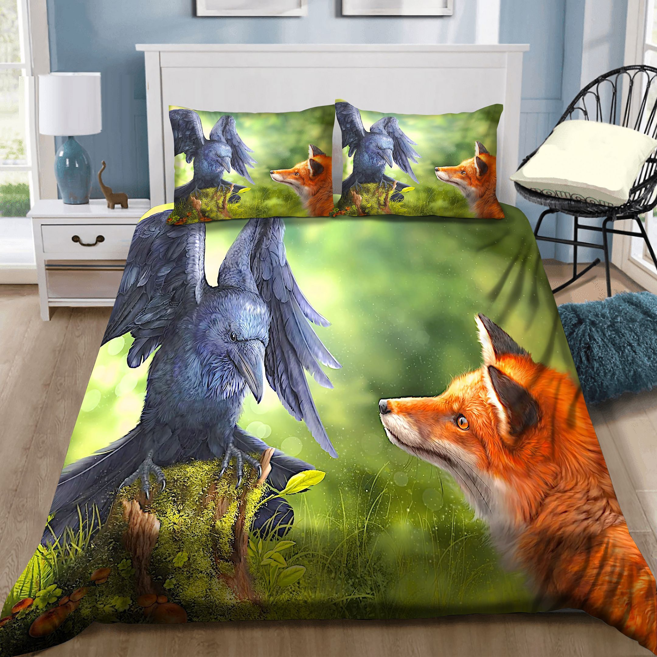 Fox And Eagle Bedding Set
