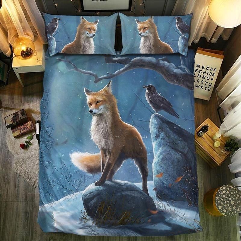 Fox And Raven Night Bedding Set