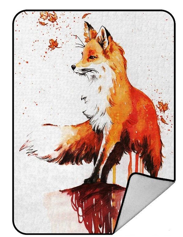 Fox Autumn Sherpa Fleece Blanket