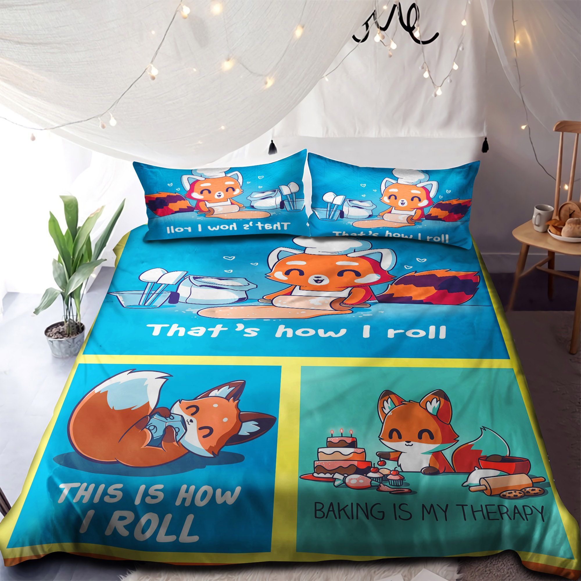 Fox Baking Is My Therapy Bedding Set