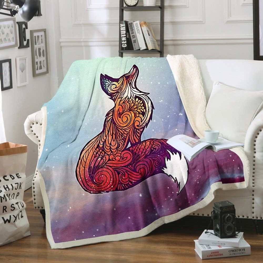 Fox Sherpa Fleece Blanket