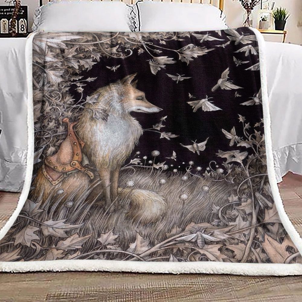 Fox Sherpa Fleece Blanket