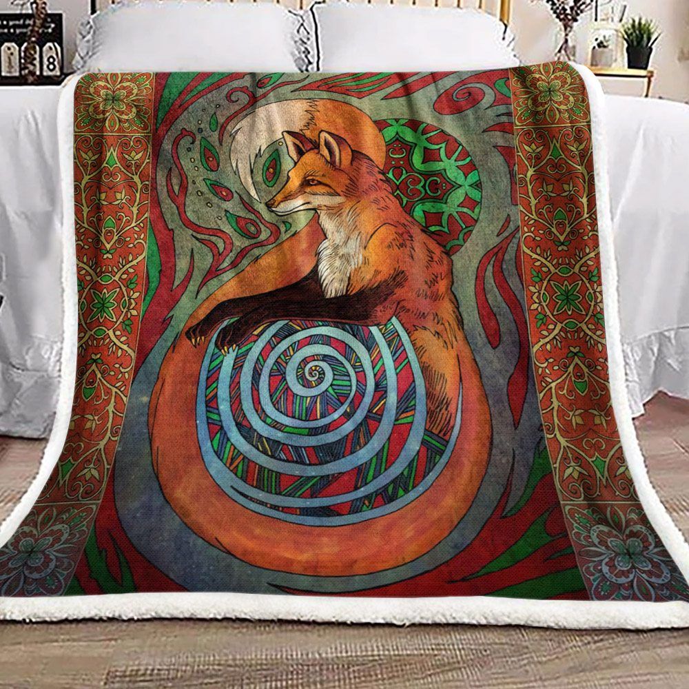 Fox Sherpa Fleece Blanket