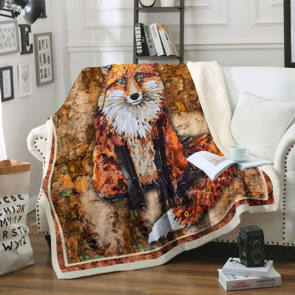 Fox Sherpa Fleece Blanket