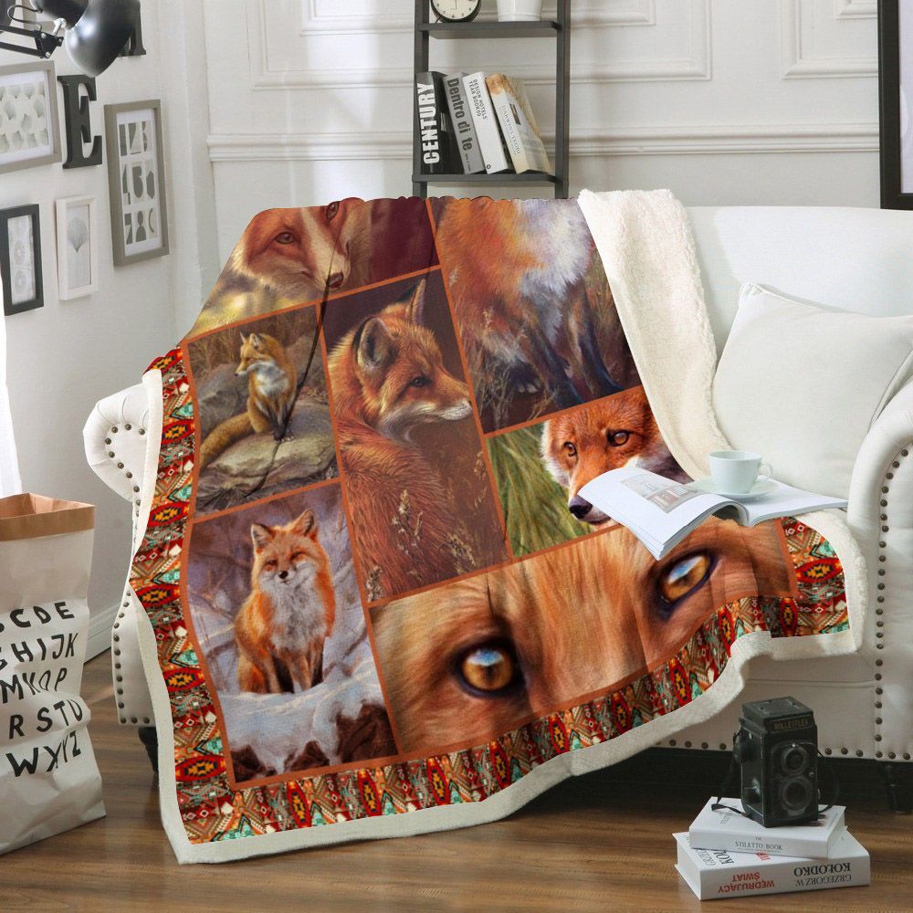 Fox Sherpa Fleece Blanket