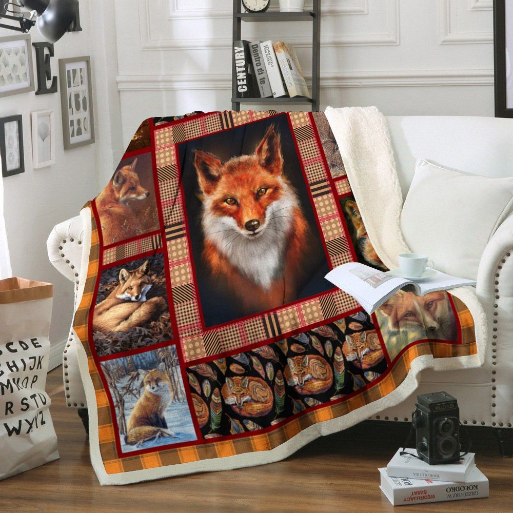 Fox Sherpa Fleece Blanket