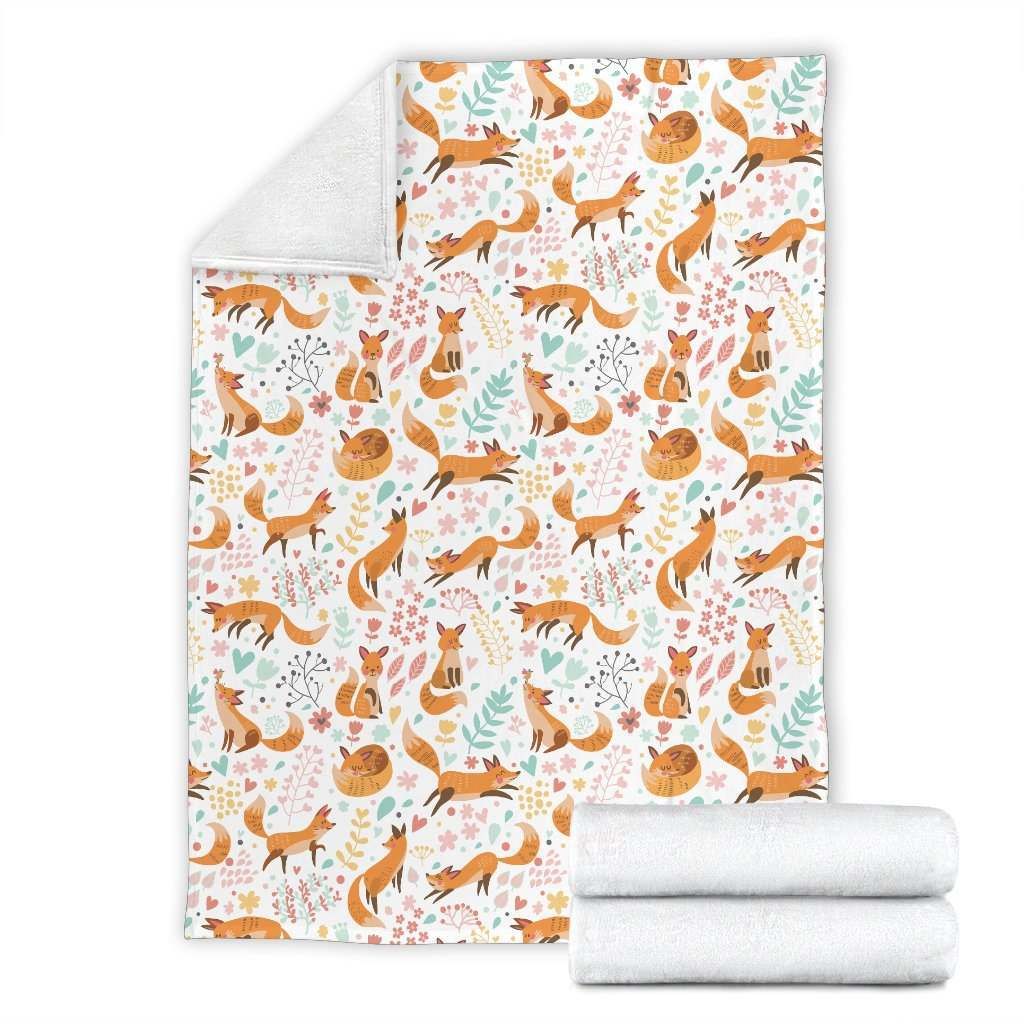 Fox Sherpa Fleece Blanket