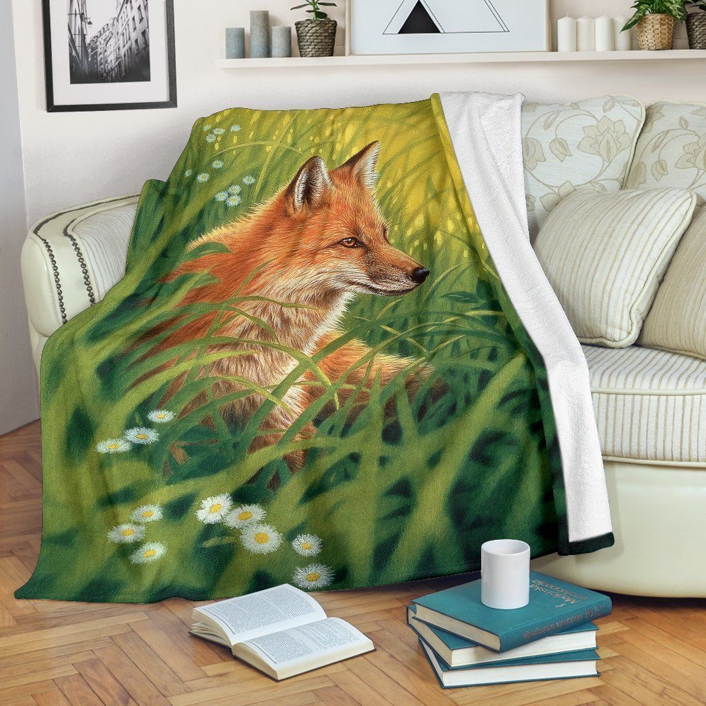 Fox Sherpa Fleece Blanket