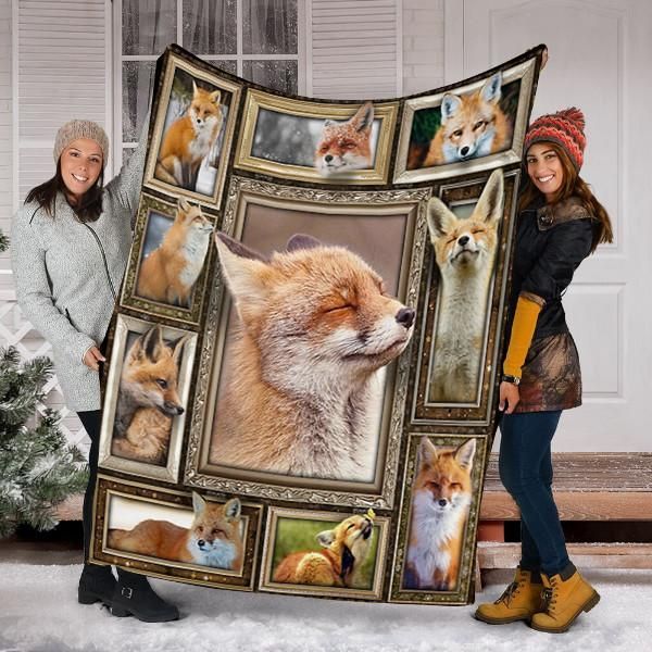Fox Sherpa Fleece Blanket