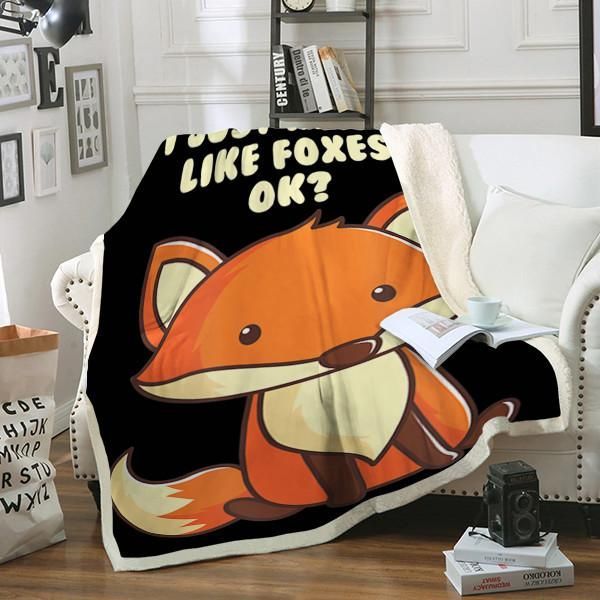 Fox Sherpa Fleece Blanket