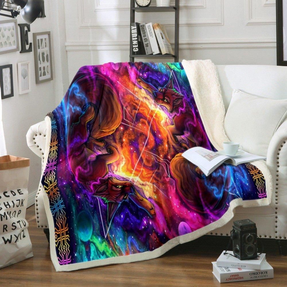 Fox Sherpa Fleece Blanket