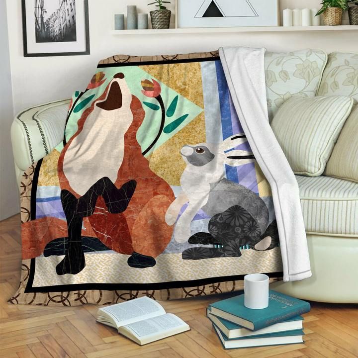 Fox Sherpa Fleece Blanket