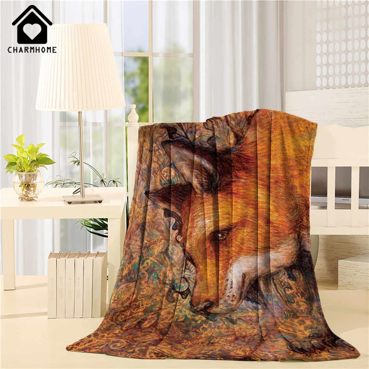 Fox Sherpa Fleece Blanket