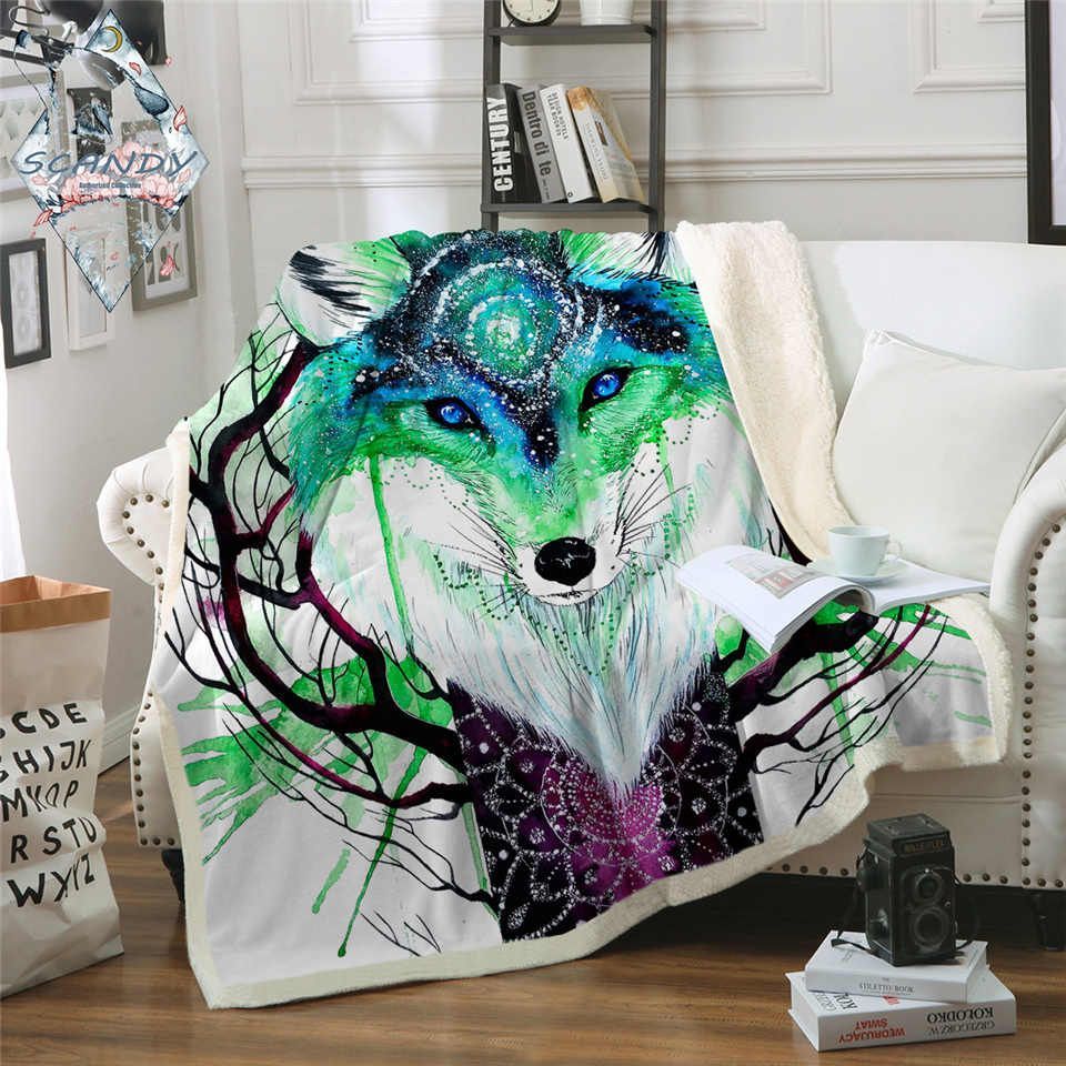 Fox Sherpa Fleece Blanket