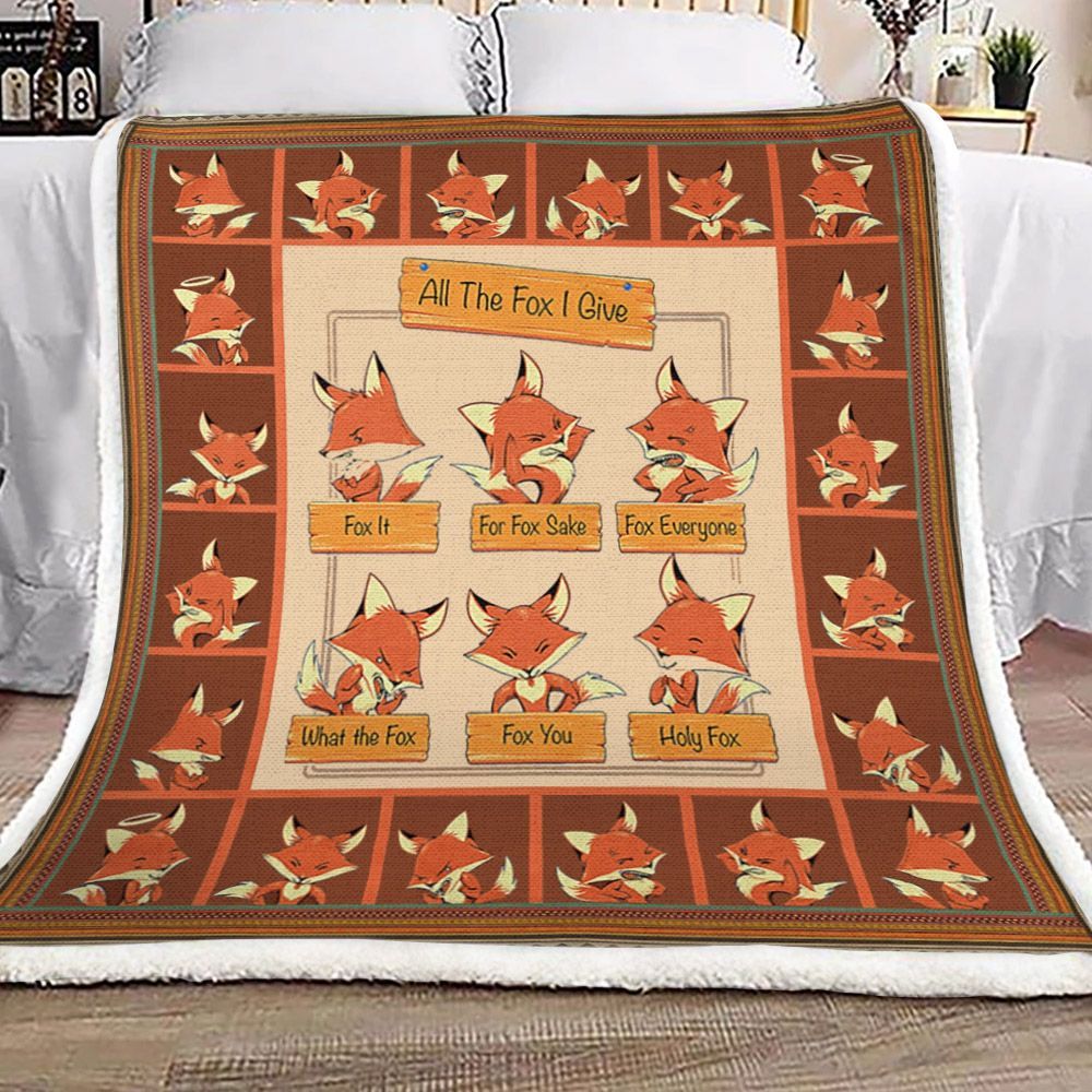 Fox Cute Sherpa Fleece Blanket