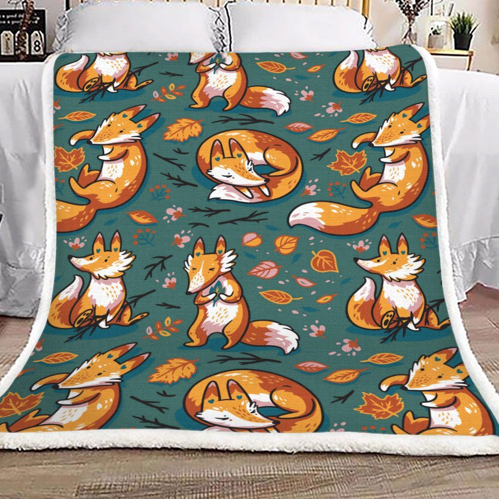 Fox Sherpa Fleece Blanket