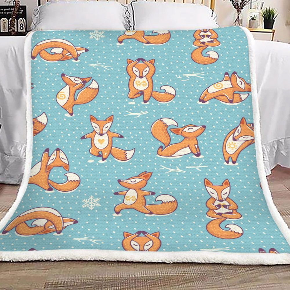 Fox Sherpa Fleece Blanket