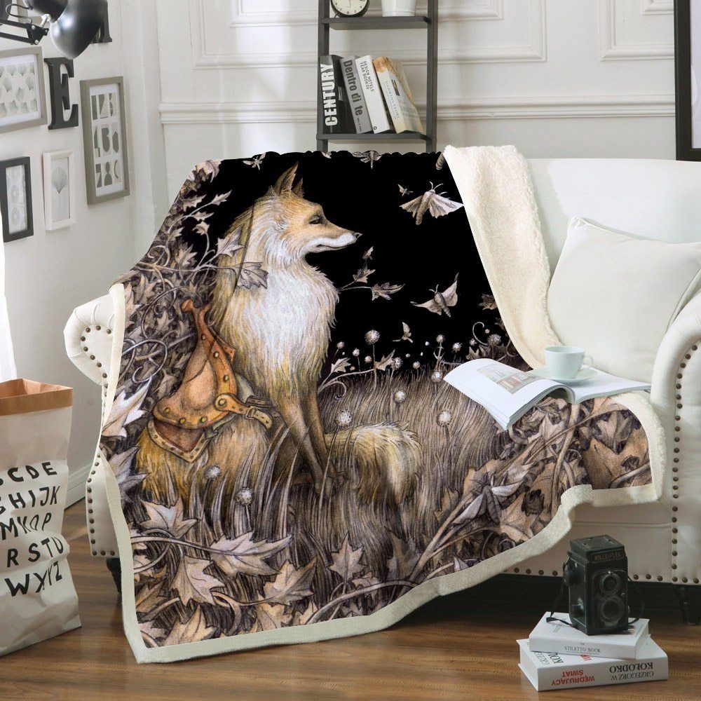 Fox Sherpa Fleece Blanket