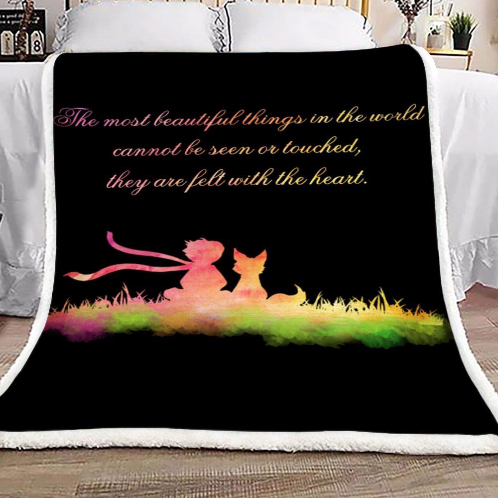 Fox Family The Most Beautiful Things In The World Sherpa Fleece Blanket