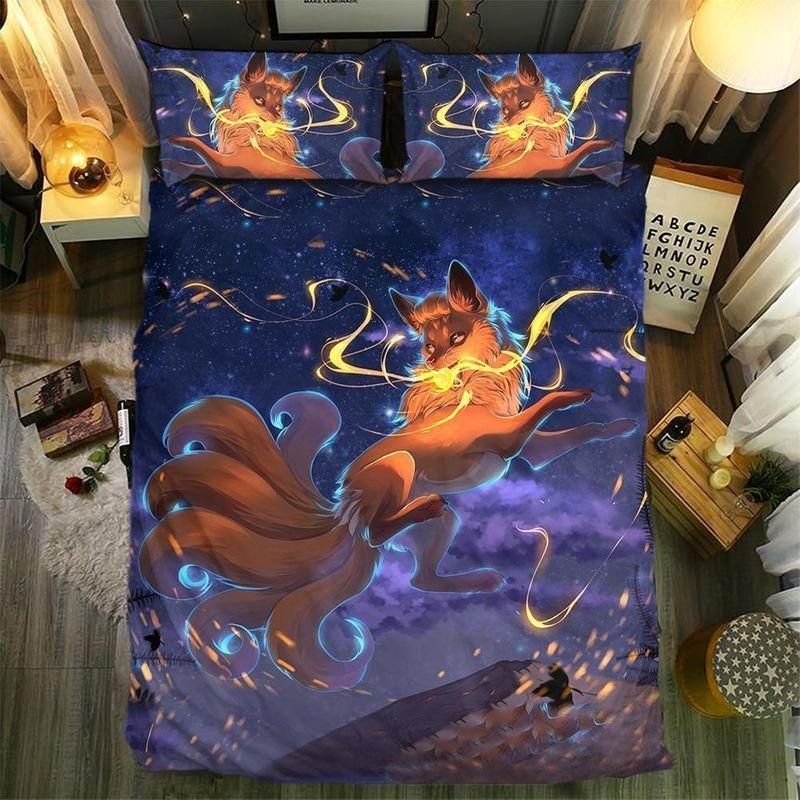 Fox Fire Cartoon Bedding Set