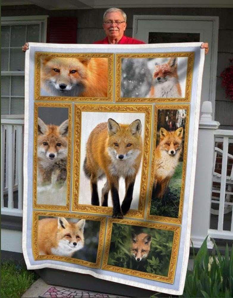 Fox Sherpa Fleece Blanket