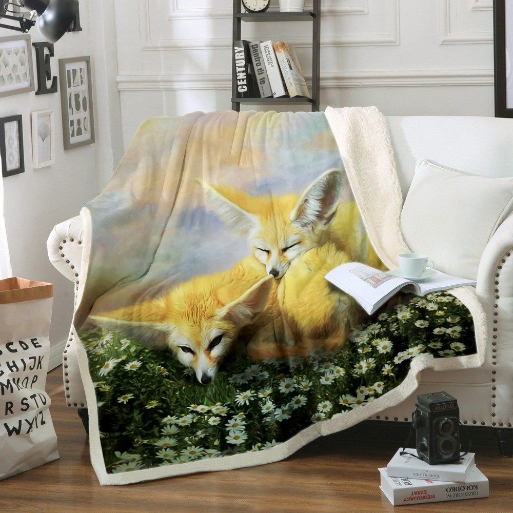 Fox Sherpa Fleece Blanket
