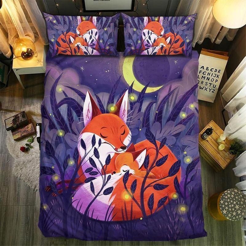 Fox In The Night Printed Bedding Set