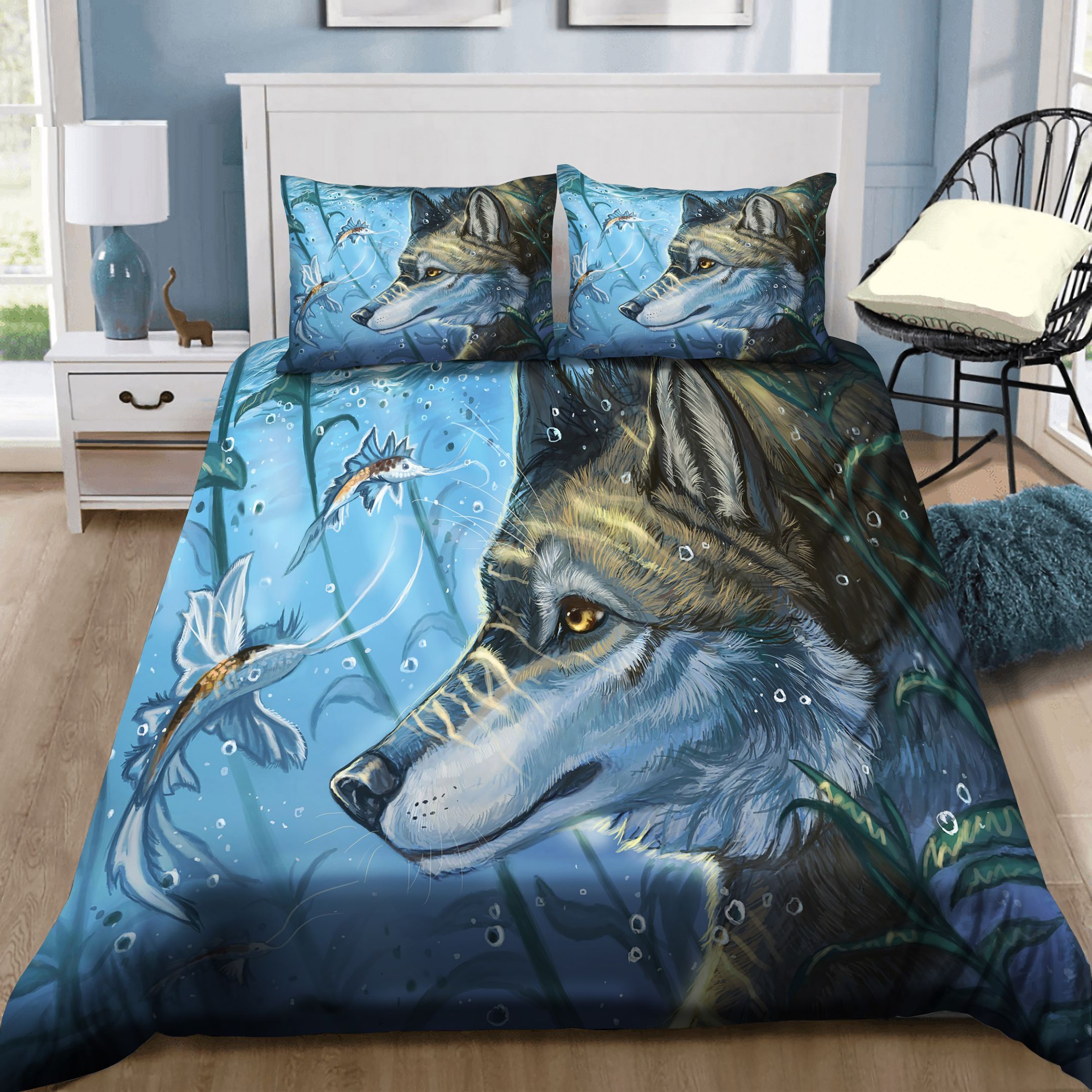 Fox Into Lake Bedding Set