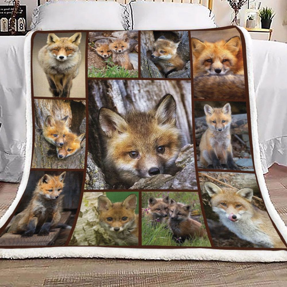 Fox Sherpa Fleece Blanket