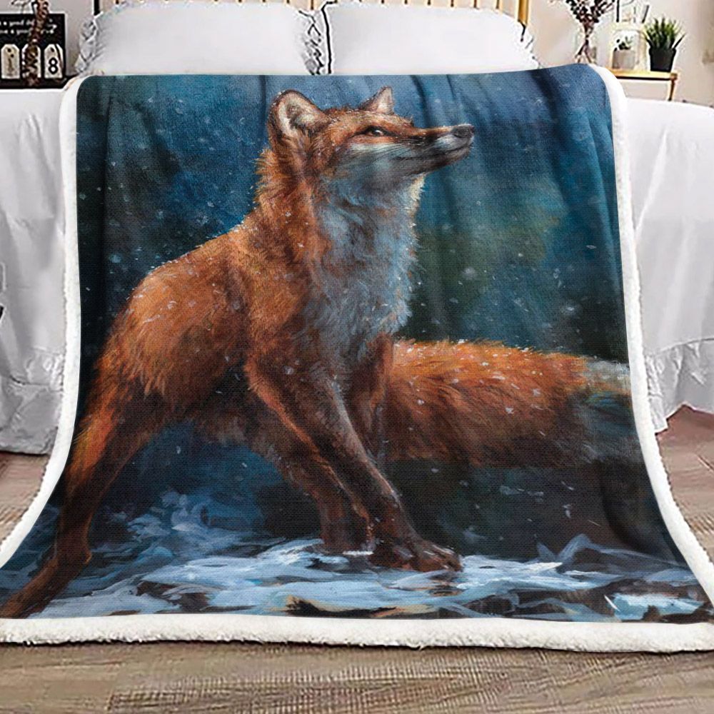 Fox Sherpa Fleece Blanket