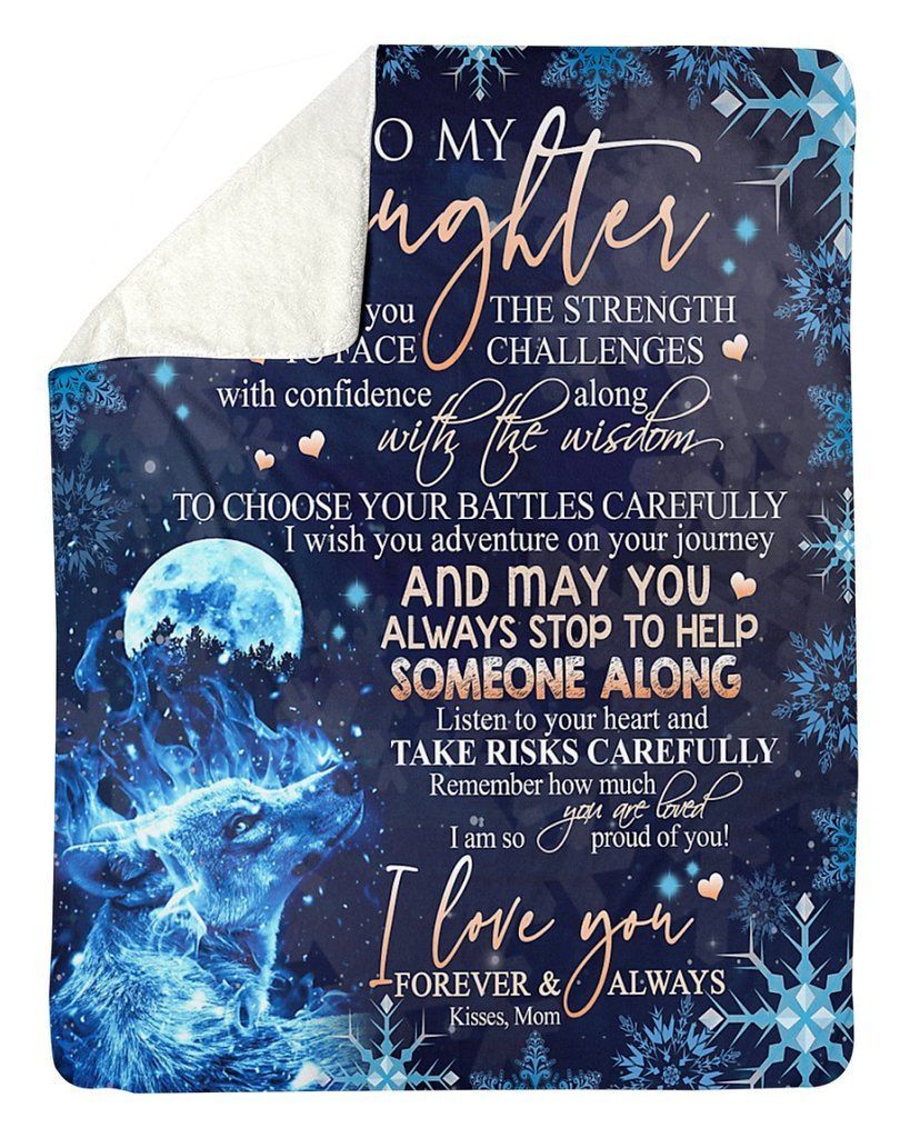 Fox Mom To Daughter Sherpa Fleece Blanket