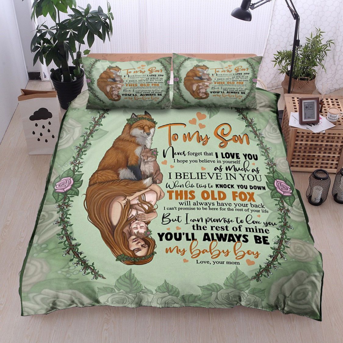 Fox Mom To Son Bedding Set