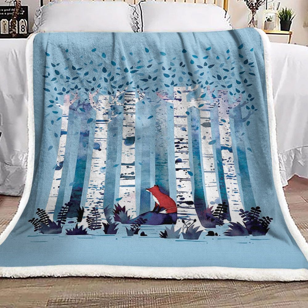 Fox Sherpa Fleece Blanket