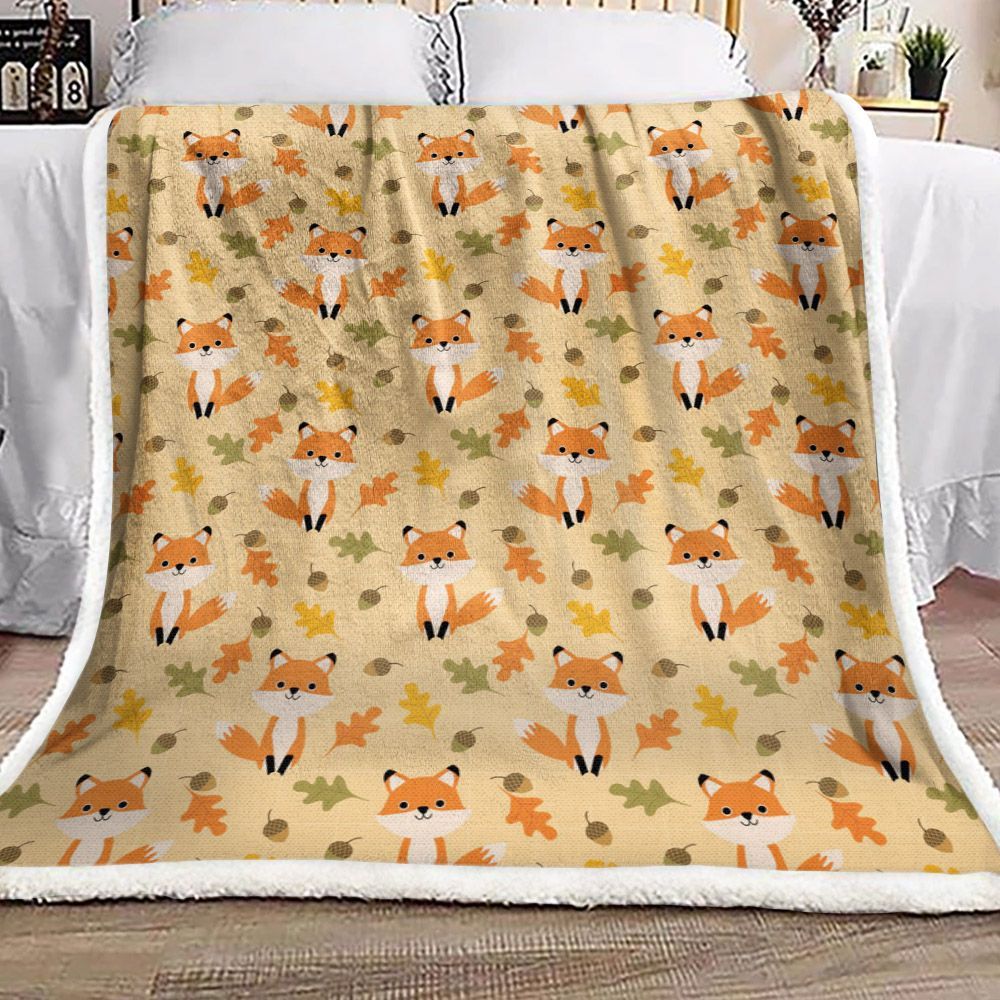 Fox Sherpa Fleece Blanket
