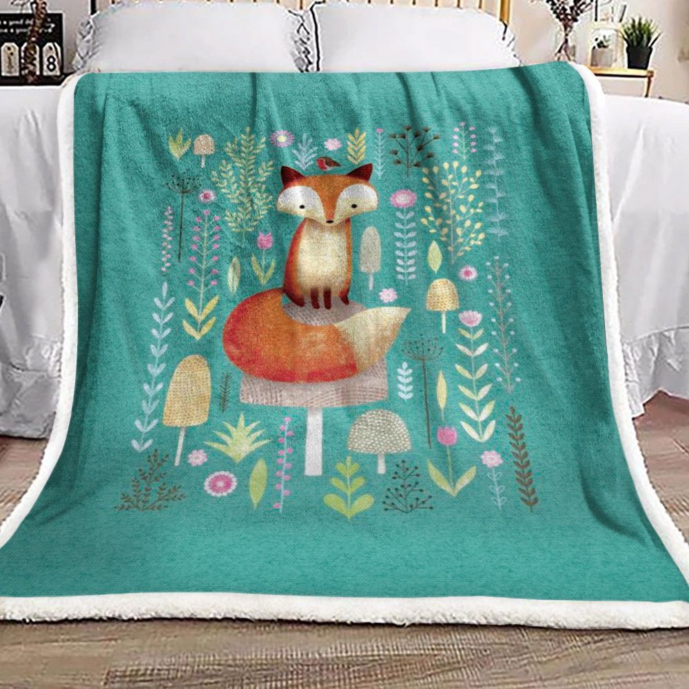 Fox Sherpa Fleece Blanket